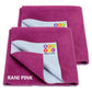 Bey Bee Baby Quick Dry Sheet Small Combo Pack Of 2 Rani Pink (Each Size: 50 Cm X 70 Cm)