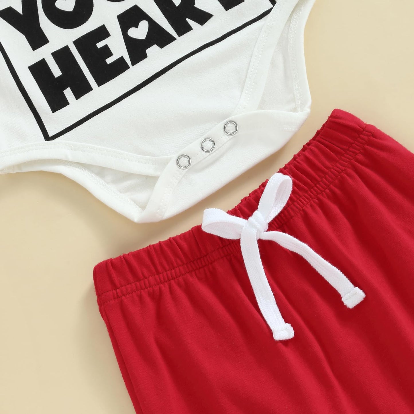 My First Valentines Day Baby Boy Outfit Long Sleeve Romper Onesie Jogger Pants Set Toddler Valentines Day Outfit(B-White,12-18 M