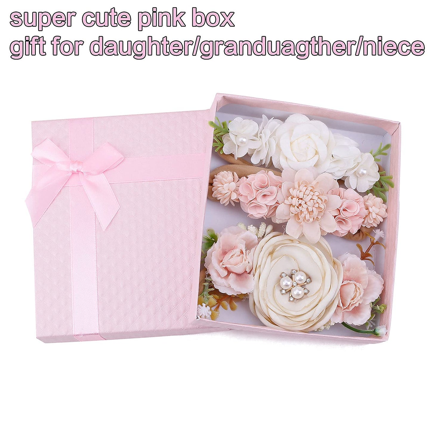 Bfnaagirl Baby Girl Headbands Nylon Flower Elastic Hairbands 3Pcs Hair Accessories Gift For Newborn Infant Toddlers (Ym2)