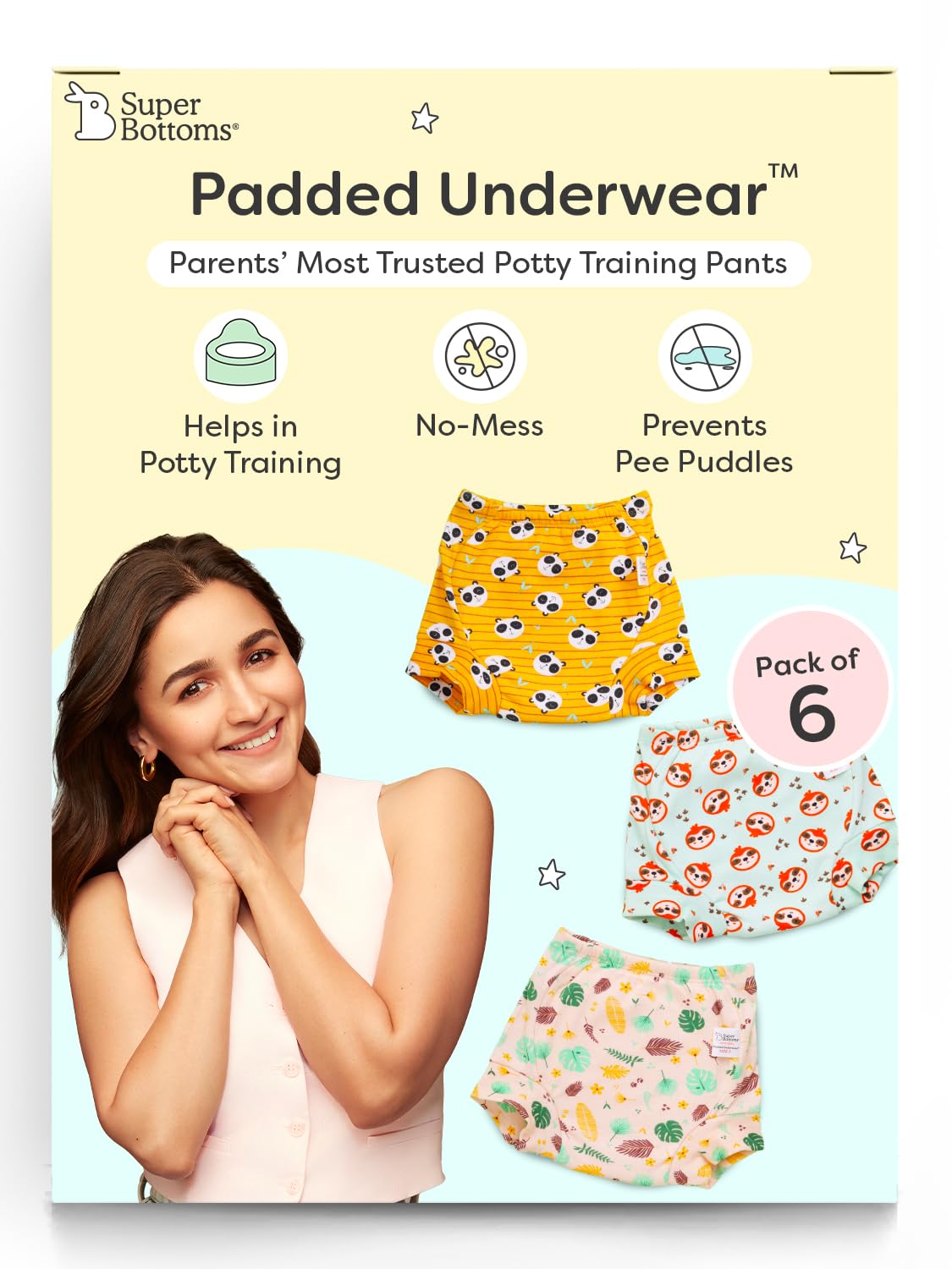 Superbottoms Padded Underwear For Growing Babies/Toddlers|With 3 Layers Of Cotton Padding & Super Dryfeel Layer| PullUp For Pot