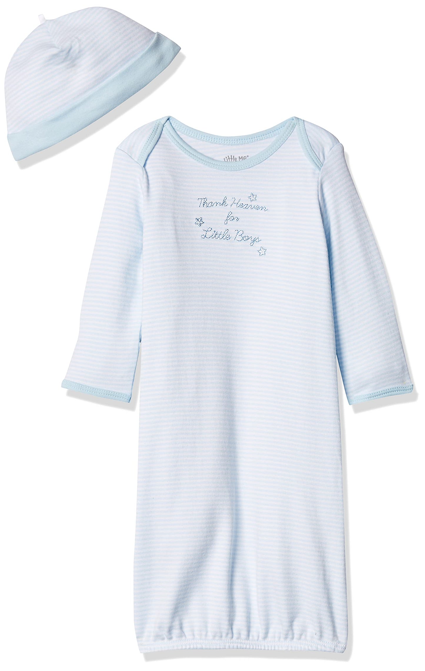 Little Me Baby Boys Gown Hat Infant And Toddler Sleepsacks, Thank Heaven, 0-3 Months Us