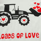 Ddsol Toddler Boys Girls Valentine'S Day T-Shirt Bulldozers Loads Of Love Heart Long Sleeve Tees Kids Boys Tops 7T