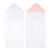 Aden + Anais Essentials Hooded Baby Bath Towel, Super Soft 100% Cotton, 2 Pack, Blushing Bunnies