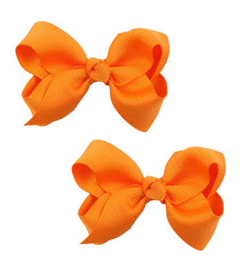 Koolgil Baby Girl's 2Pcs Cute 3 Inch Pure Color Bow-knot Hair Clip for Photography Travel Daily Life (Orange)
