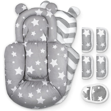 Feisike Infant Insert Compatible With 4Moms Mamaroo & Graco, Include 5 Pcs Strap Pad, Reversible Mamaroo Newborn Insert Head And
