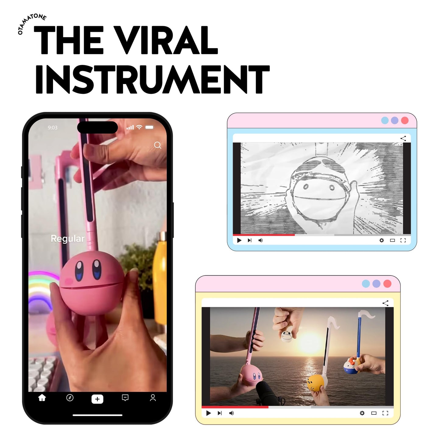Otamatone Japanese Electronic Musical Instrument Portable Music Synthesizer from Japan by Maywa Denki Studio, Award Winning, Edu