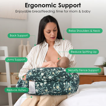 Safotad Nursing Pillow For Breastfeeding, Original Breastfeeding Pillows For Support Mom And Baby, Nursing Pillows With Adjustab