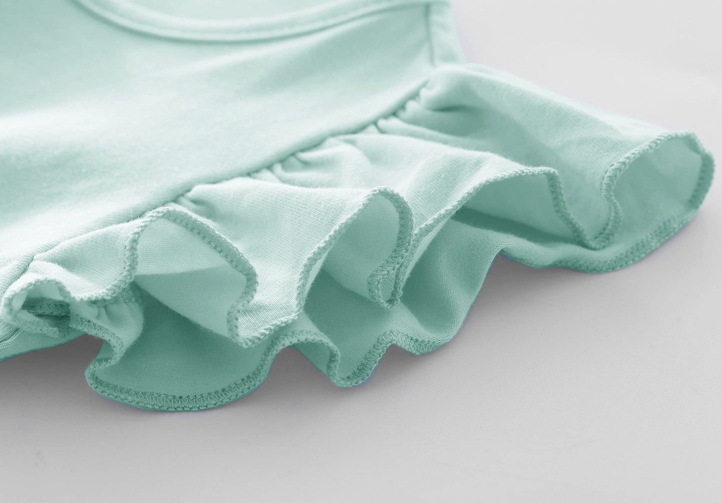 Twkioue Girl Ruffle Sleeve Dress Crewneck Tutu Tulle Fluffy Solid Color Dresses 817 Green 130