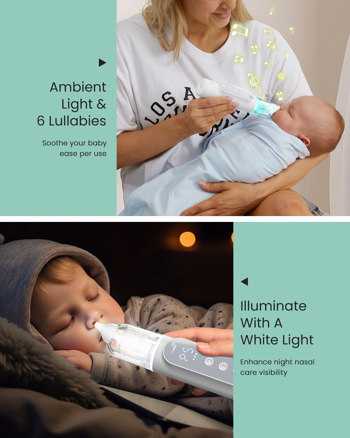 Grownsy Nasal Aspirator For Baby, Upgraded 5 Suction Levels Baby Nose Sucker, Ipx7 Waterproof Electric Nose Suction For Baby, Bo
