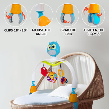 Baby Stroller Arch Toy with Relaxing Music & Lights - Adjustable Activity Arch & Play Accessories - Baby Bouncer Toy Bar, Carsea
