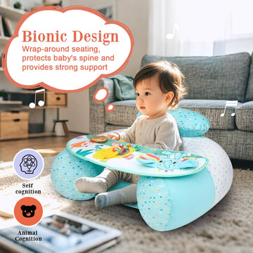 Blublu Park Baby Inflatable Seat With Cover For Babies 3-36 Months, Portable Baby Chair Sit Me Up Floor Seat With Detachable Act