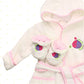 Spasilk 100% Cotton Hooded Terry Bathrobe With Booties, White Fish, One Size