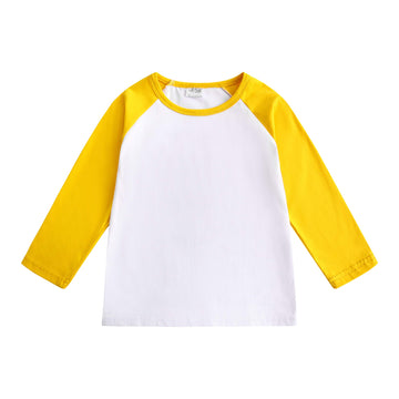 Creator Toddler Baby Girls Boys Long Sleeve Shirts Raglan Shirt Baseball Tee Cotton T-Shirt (Yellow, 4 T)