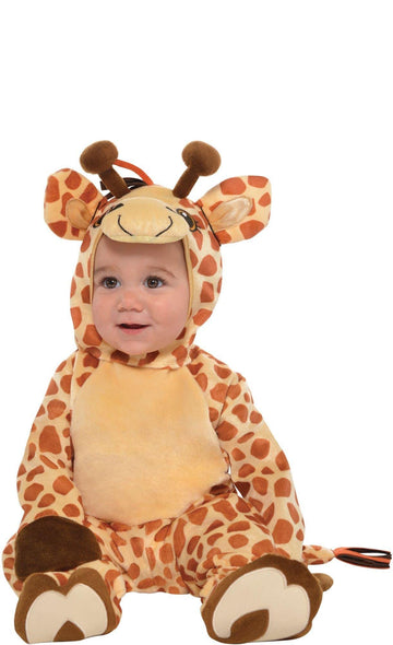 Amscan Junior Giraffe Halloween Costume For Babies, 6-12 Months, With Spotted Jumpsuit, Hood And Hoove Booties