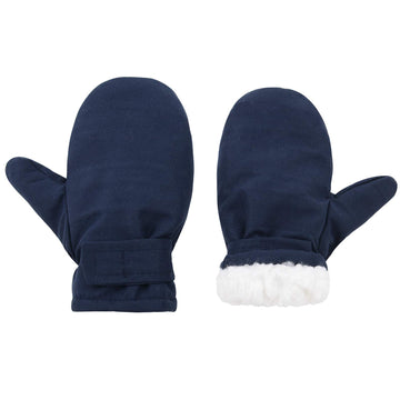 Lined Fleece Toddler Mittens Kids Winter Warm Gloves Child Ski Gloves Waterproof Snow Baby Mitten For Boys Girls Navy M