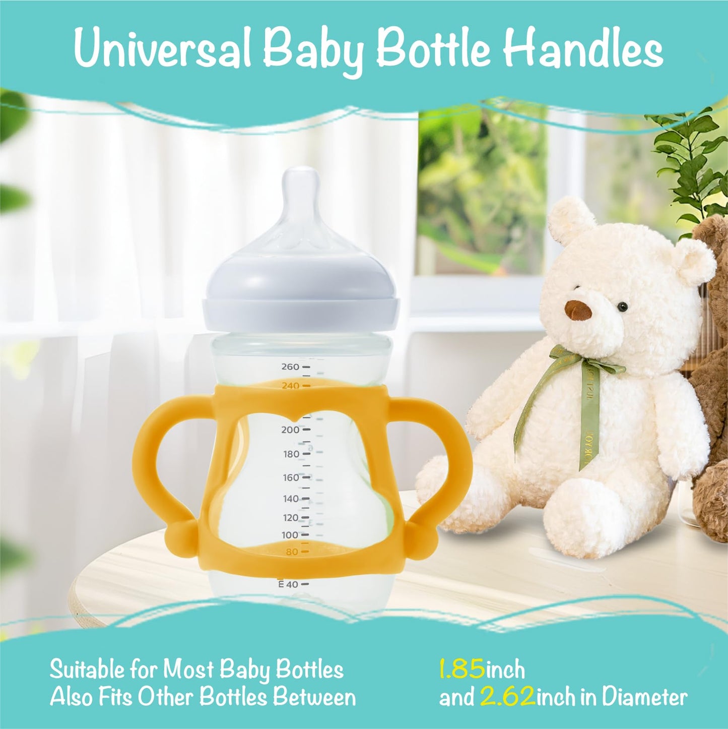 Vanpet Baby Bottle Handles For Avent Natural, Easy-Grip Transitional Sippy Cup Handles, Compatible With Philips Avent Natural Ba