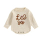 Visgogo Big Little Sister Matching Sweater Baby Girls Knitted One-Piece Outfits Toddler Brother Sweatshirt Clothes (Beige-Lil Si