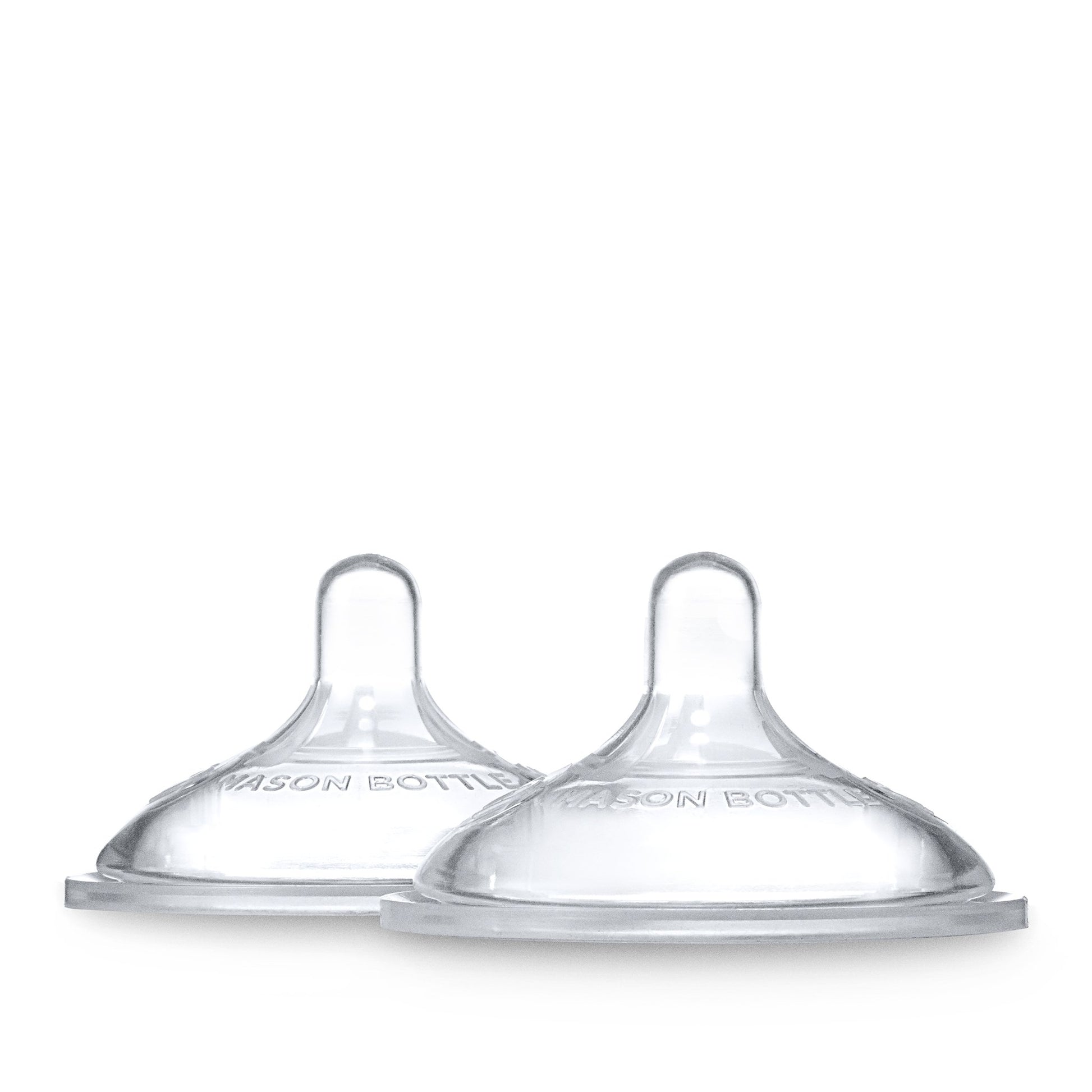 Mason Bottle Silicone Nipples: Medium Flow For 3-6 Months, Wide Natural-Shaped, Make A Bpa-Free Glass Baby Bottle Using Any Regu