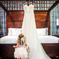 2Bunnies Girl Peony Lace Back A-Line Tiered Tutu Tulle Flower Girl Dress (No Applique Ivory, 7-8Yrs)