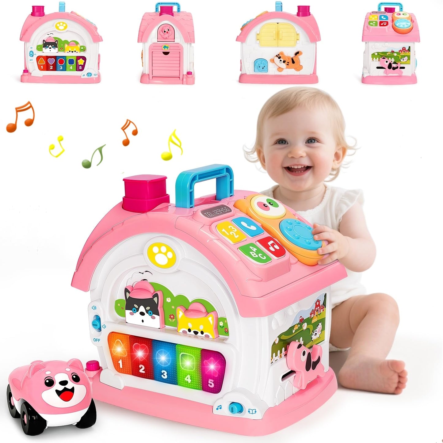 Montessori Toys for 1 Year Old Girls, Christmas First 1st Birthday Gifts for Girls, Musical Learning House Baby Toys for Ages 6
