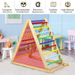 Honey Joy Triangle Climber With Ramp, 2-In-1 Indoor Toddler Climbing Triangle Set With Ladder & Slide, Foldable Wooden Kids Clim