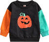 Boebnozcv Baby Boy Girl Halloween Pumpkin Patch Sweatshirt Tops Outfit Toddler Multicolor Oversized Sweater Shirts Fall Clothes