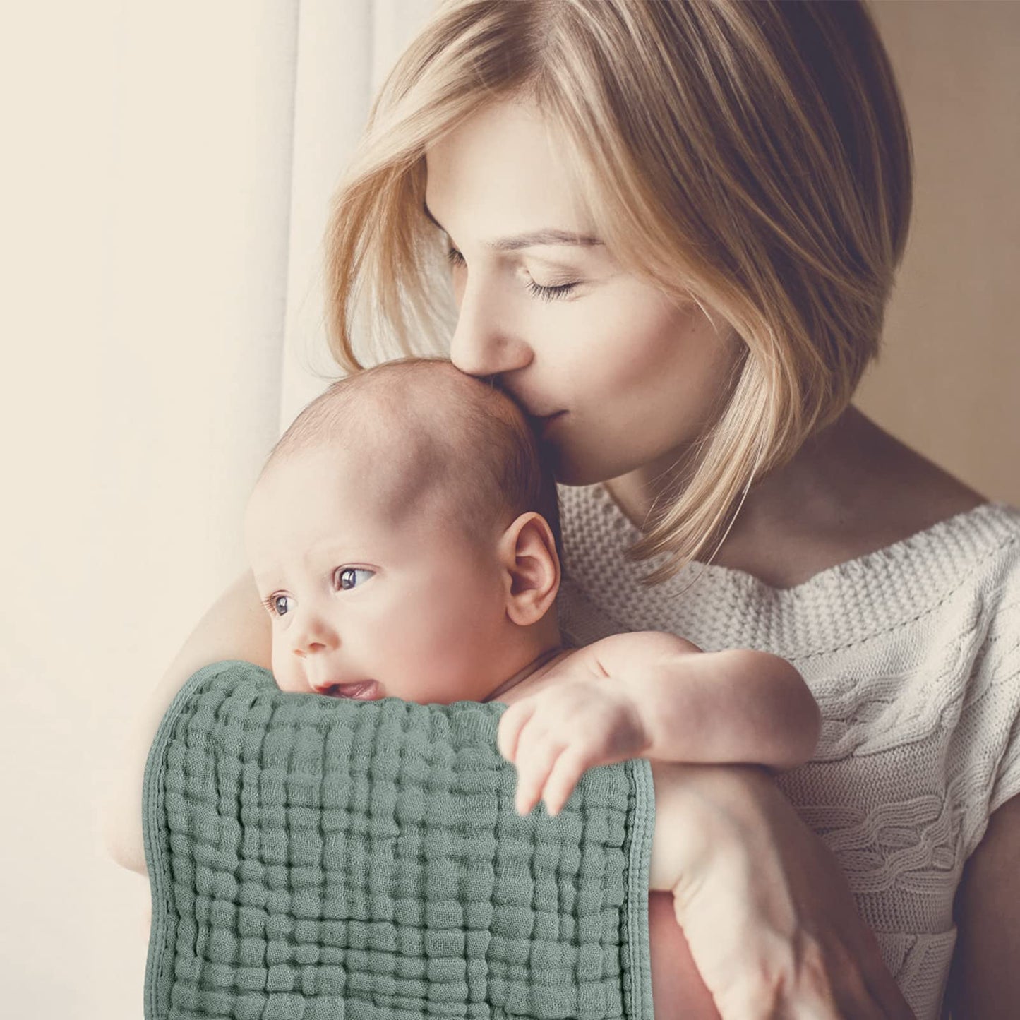 Looxii Muslin Burp Cloths 100% Cotton Large 20''X10'' Extra Soft And Absorbent 6 Pack Baby Burping Cloth For Boys Girls (Dark Gr