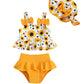 Toddler Girl Bathing Suit Baby Girl Swimsuit 18-24 Month Yellow Dasiy Baby Girl'S Bikini Summer Swimwear Beach Tankini Outfits S