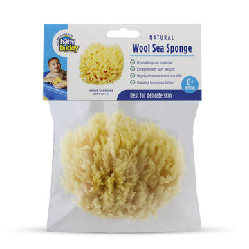 Baby Buddy Natural Wool Sea Sponge, Baby Bath Sponge, Soft On Tender Skin, Hypoallergenic, Brown, 4.5In, 1 Count