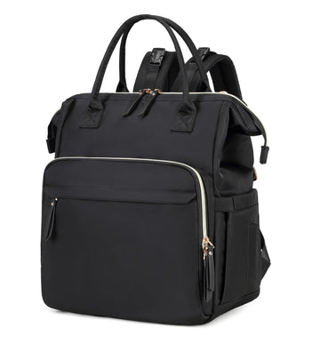 LORADI Convertible Diaper Bag Tote, Wide Open Top 14 Pockets Stylish Baby Diaper Bag with Stroller Buckle, Water-resistant (Blac