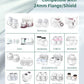 Anwike 10Pcs Flange Sizing Kit, Silicone Flange Inserts 13/15/17/19/21Mm &Nipple Ruler&Cleaning Brush 24Mm Flange/Shield, Compat