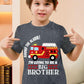 Funnycokid Big Brother T Shirt 6T 5T Promoted To Big Brother Firetruck Fire Engine T-Shirt Black Size 5 6 Pregnancy Announcement