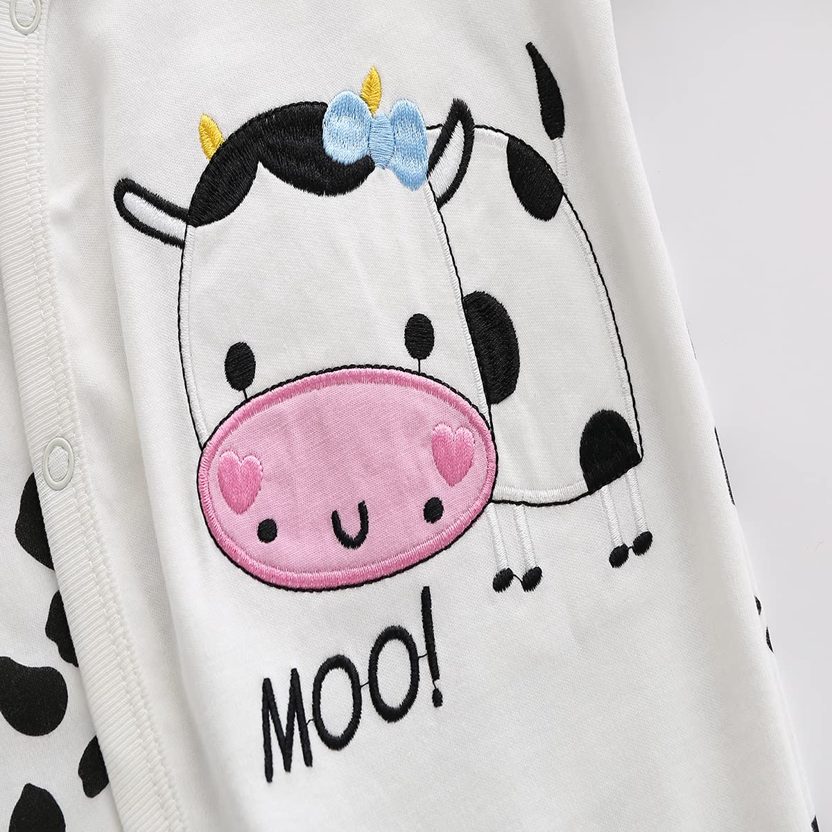Baby Girls Spring Summer Romper One Piece Bodysuit Rash Guard Sets Puffer For 6-9 Month Baby White Cow