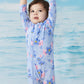 Umelok Baby Girls Swimsuit One Piece Full Zip With Long Sleeve Upf 50+ Sun Protection Sunsuit Purple-Geranium,12M