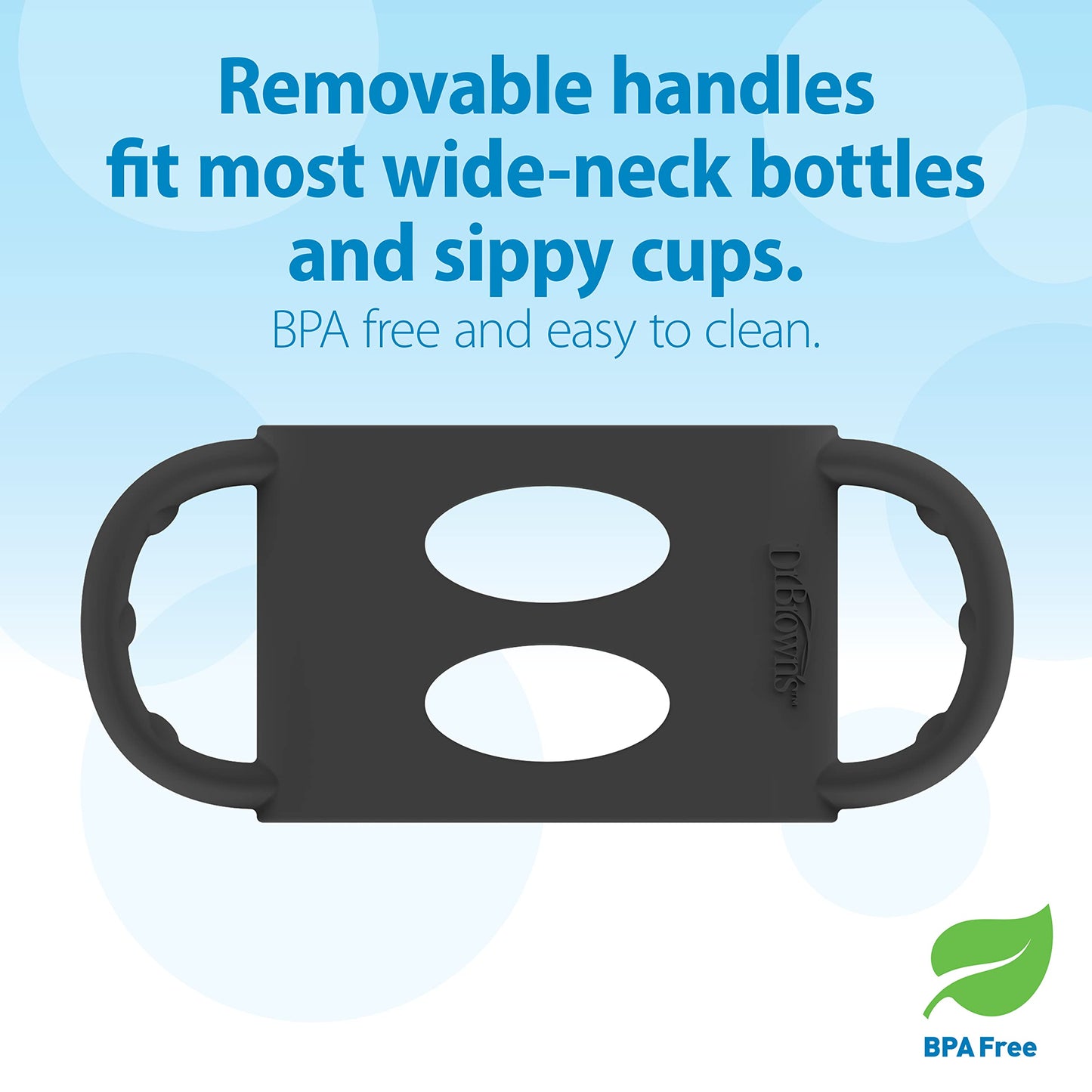 Dr. Browns Milestones Wide-Neck Sippy Spout Bottle with 100% Silicone Handles, Easy-Grip Handles with Soft Sippy Spout, 9oz/270