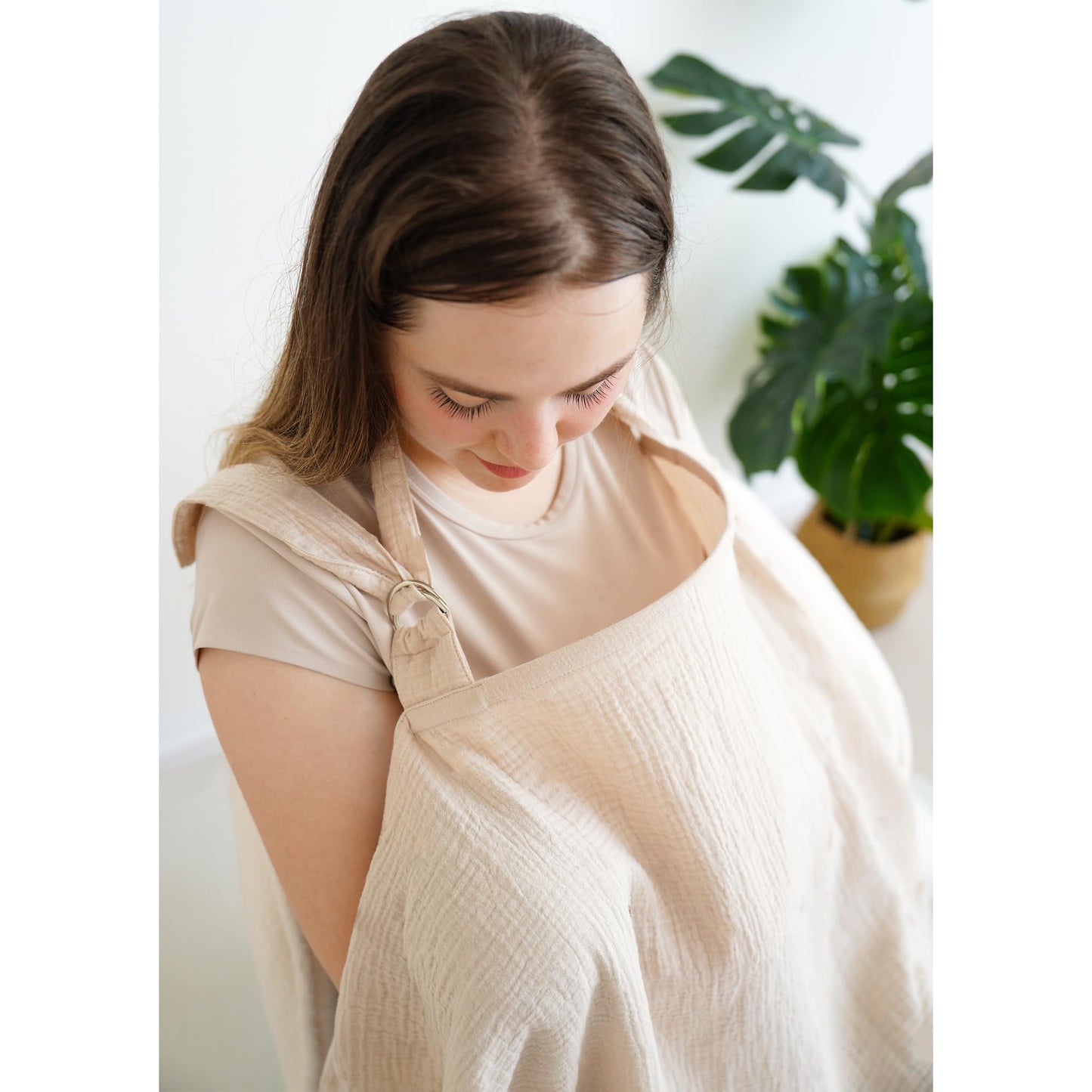Mairmore Muslin Nursing Covers For Breastfeeding, Privacy Breast Feeding Cover With Arch Neckline For Mom And Baby, Breathable 1