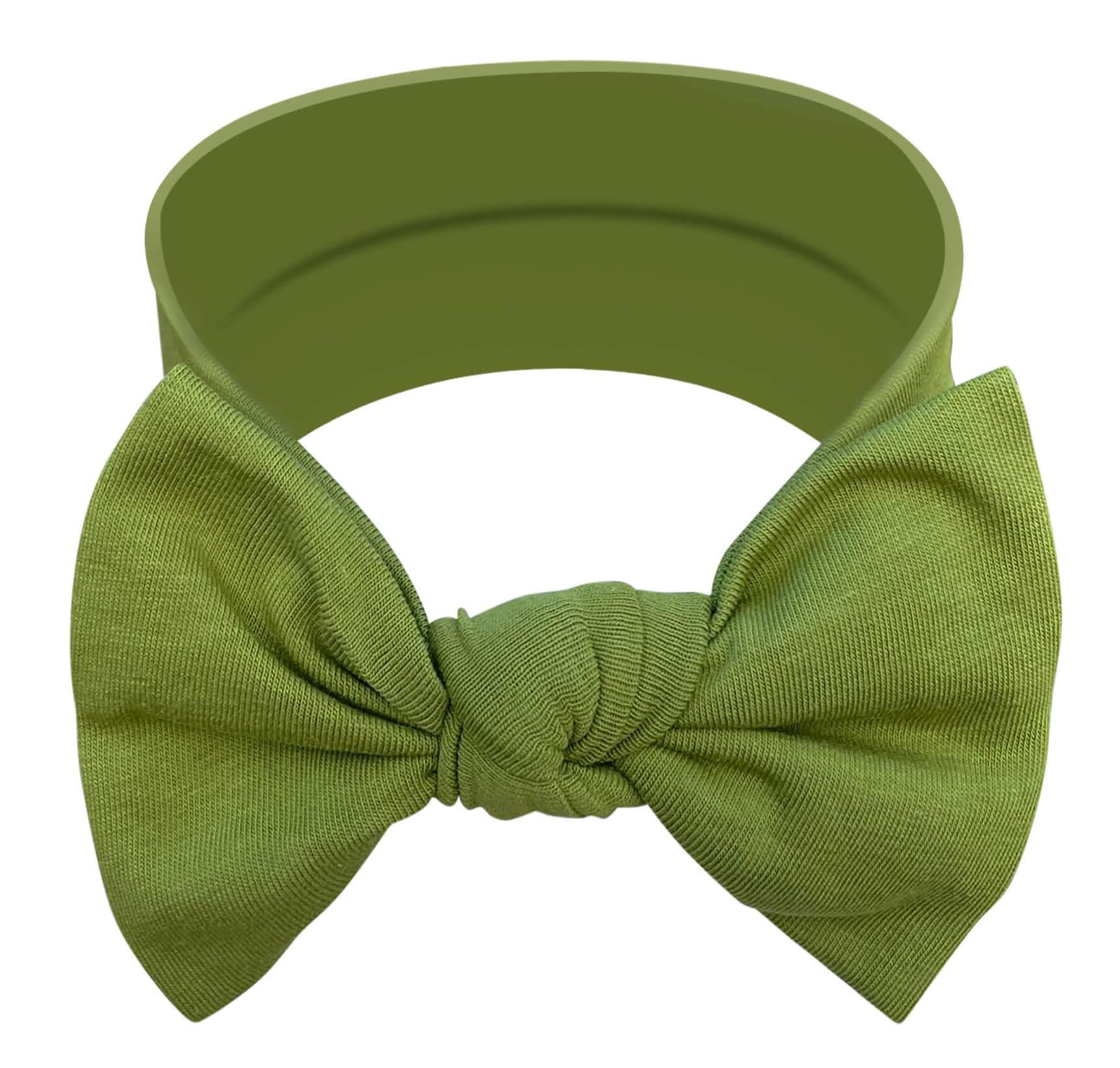 Babygiz Baby Girl Headbands-Infant,Toddler Cotton Handmade Hairbands With Bows Child Hair Accessories (Olive Green)