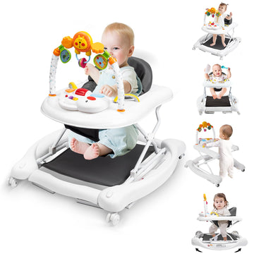 Boyro Baby 5-In-1 Baby Walker, Baby Walkers For Boys Girls 6-18 Months, Foldable Activity Walker, Toddler Infant Walker With Bou