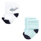 Hudson Baby Unisex Baby Cotton Rich Newborn And Terry Socks, Mint Whale, 6-12 Months