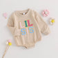 Halloween Newborn Baby Girl Outfit Toddler Pumpkin Sweatshirt Romper Long Sleeve Onesie Infant Fall Clothes (Apricot Tea, 0-3 Mo