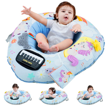 Lovvie & Joy 3-in-1 Baby Seat and Play Activity Center Ring,Soft Infant Seats for Sitting Up Chair 0-12 Months Babies with Toys 