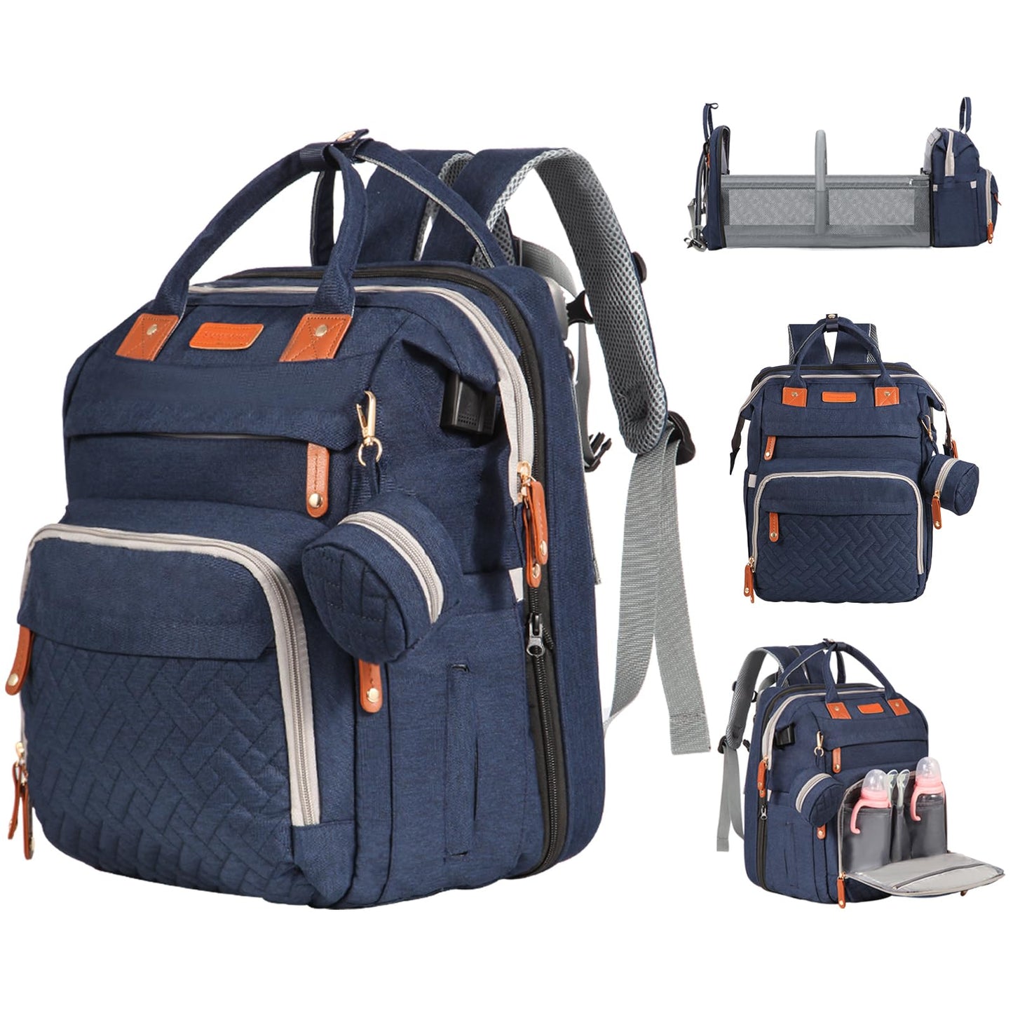 JOYCE Diaper Bag Backpack Multi-Function Water Resistant Baby Bag with Changing Pad - Baby Essentials Travel Tote for Mom, Perfe