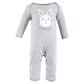 Hudson Baby Unisex Baby Cotton Coveralls, Eggstra Cute, 3-6 Months