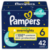 Pampers Overnight Diapers - Swaddlers Overnights - Size 6, 42 Count, Disposable Baby Diaper, Night Time Leak And Skin Protection