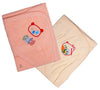 Sathiyas Akash 100% Cotton Embroidered Baby Towels  Pack Of 2 (Cream || Pink)