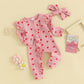 Ayalinggo Valentines Baby Girl Outfit Bowknot Heart Footie Romper Long Sleeve Onesie Newborn Christmas Clothes (Love Heart, 6-12