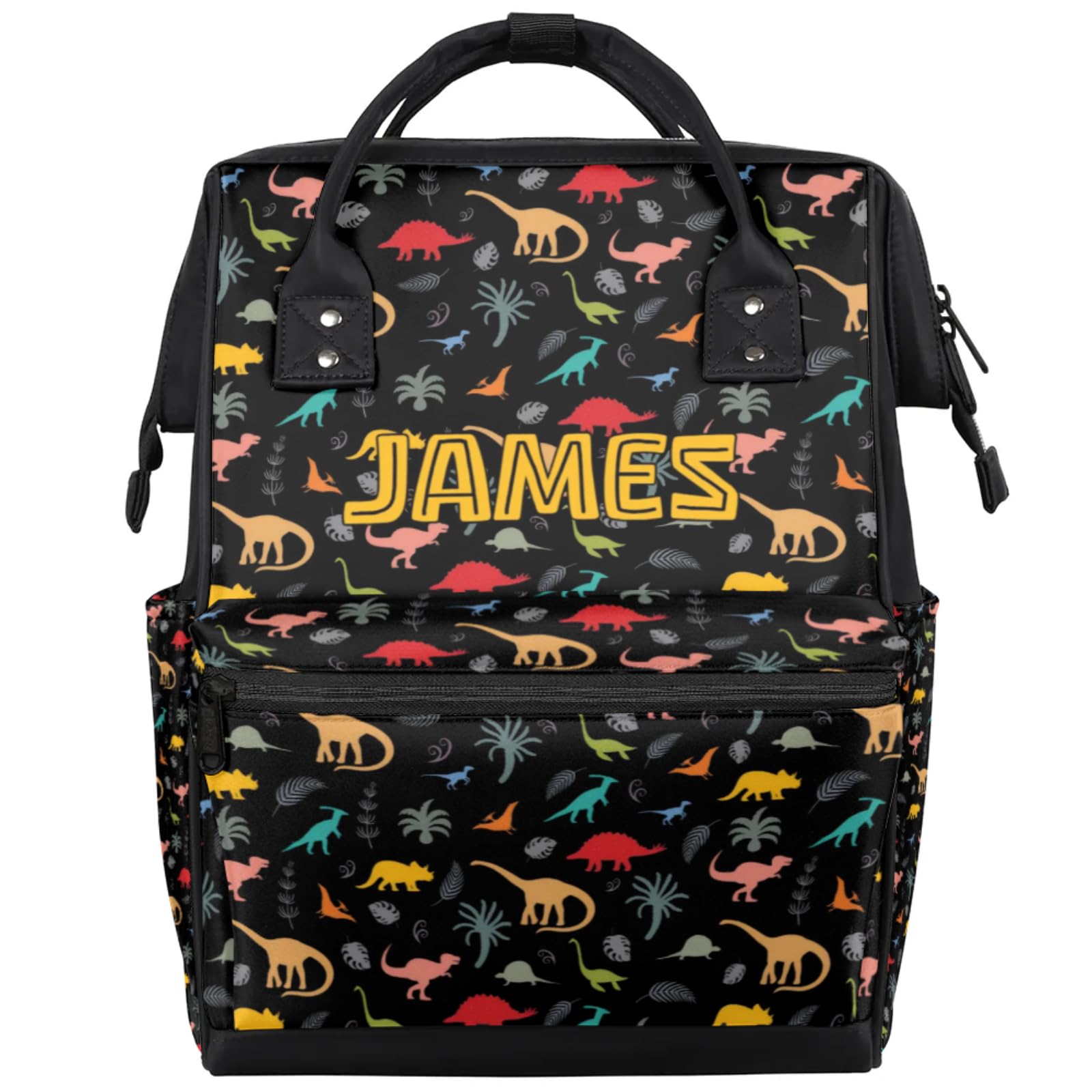 SPYORBKX Personalized Baby Diaper-Backpack Waterproof Nappy-Bag Backpack for Mom Dad Baby-Boys Dinosaur-Diaper-Bag with Baby Nam