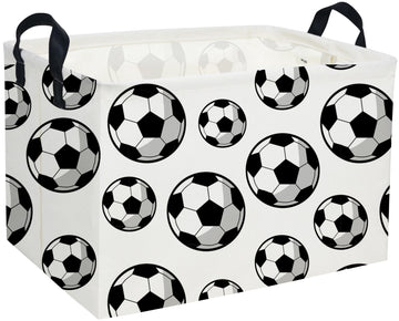 Sanjiaofen Rectangular Soccer Basket,Easter Baskets for Kids .Waterproof PE Coating Cute Bins with Handles.Boys Basket,Toys Box,