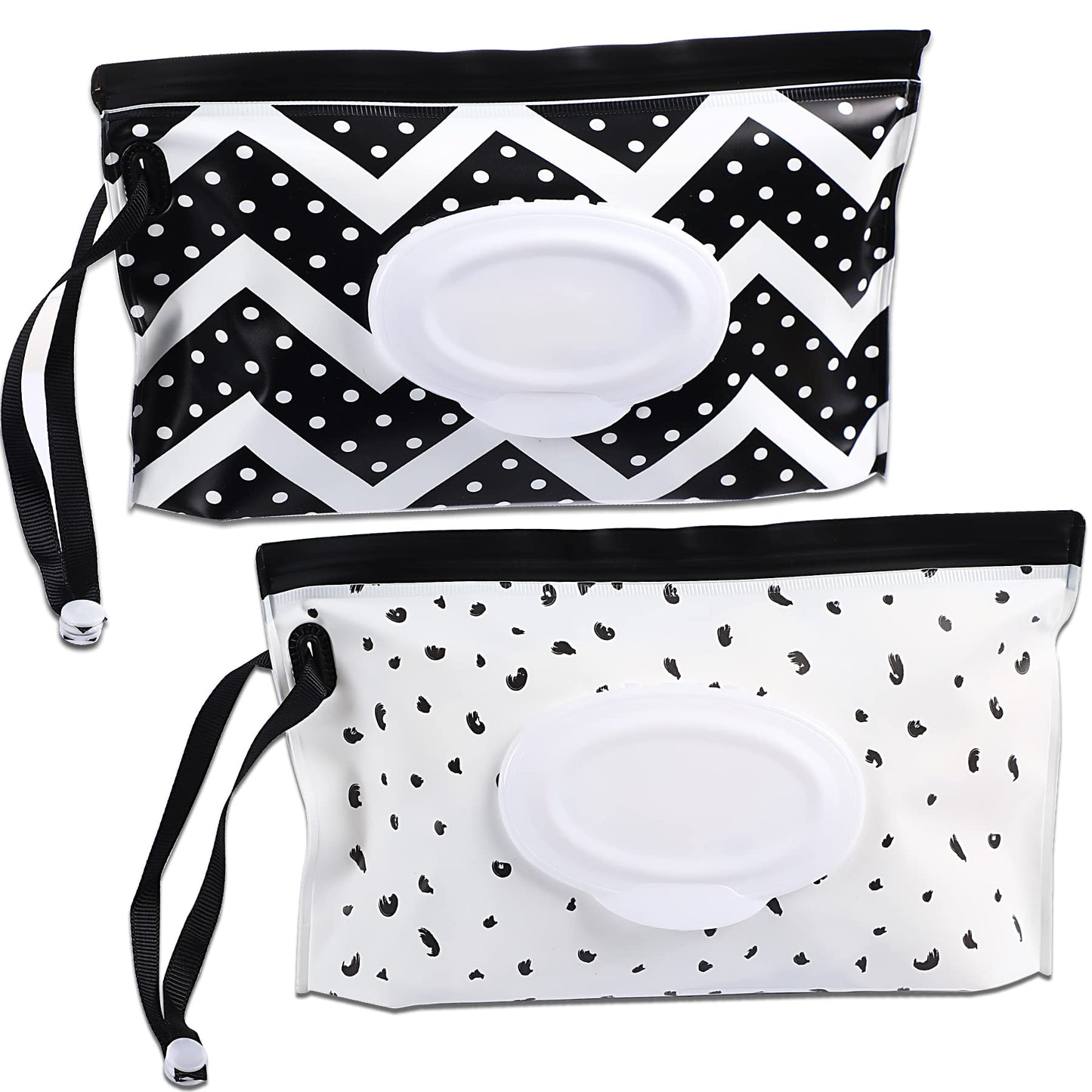 Febsnow 2 Pack Baby Wipe Dispenser,Portable Refillable Wipe Holder, Baby Wipes Container,Wipe Dispenser, Reusable Travel Wet Wip