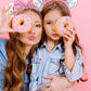 Lifetools-Lt Blue Ears Headbands With Pink Bow & Shiny Sequins & Doughnut, For Women Disneyland Costume Christmas Cosplay Glitte